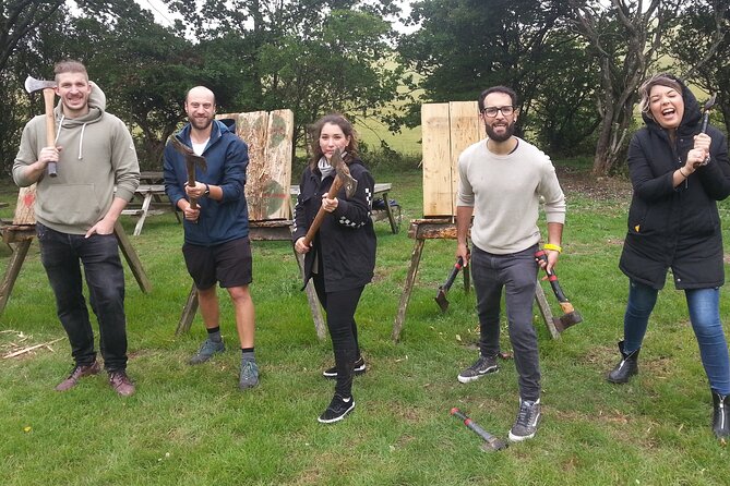 Axe Throwing Session - One Hour - Finishing with the five-axe target contest
