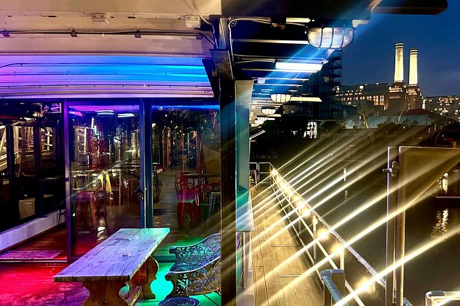Dark Comedy on Battersea Barge - Heading below deck for the main show