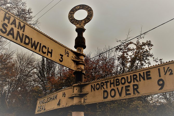 Dover & White Cliffs Tour; Canterbury, Coastal Towns & Castles - The Ham and Sandwich signpost