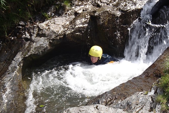 Ghyll Scrambling Water Adventure in the Lake District - The first plunge takes some nerve