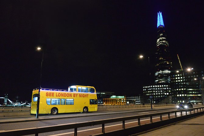 London by Night Sightseeing Tour - Open Top Bus - Tower Bridge and the Thames after sunset