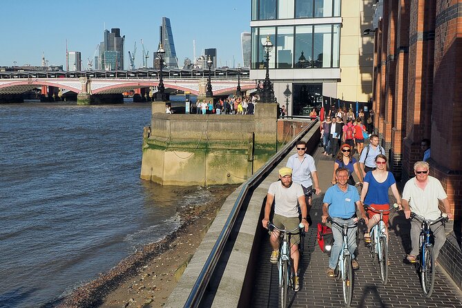 London Sunset Bike Tour - Riding east toward Tower Bridge and St Katharine Docks