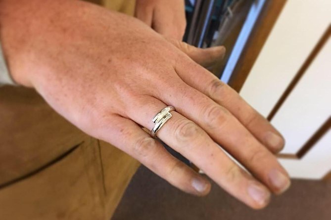 Silver Ring Workshop in Kent, England - Soldering the ring with a torch