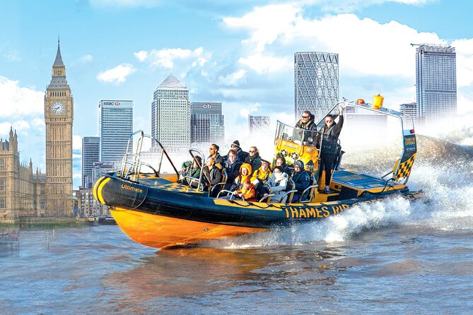 Speedboat Sightseeing: Embankment OR Westminster Pier -45 Minutes - From central London to the speed-restricted stretch