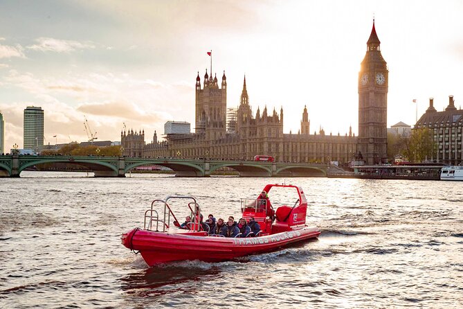 Thames Rockets Sunset London Speedboat Experience - Canary Wharf, the Docklands, and HMS Belfast