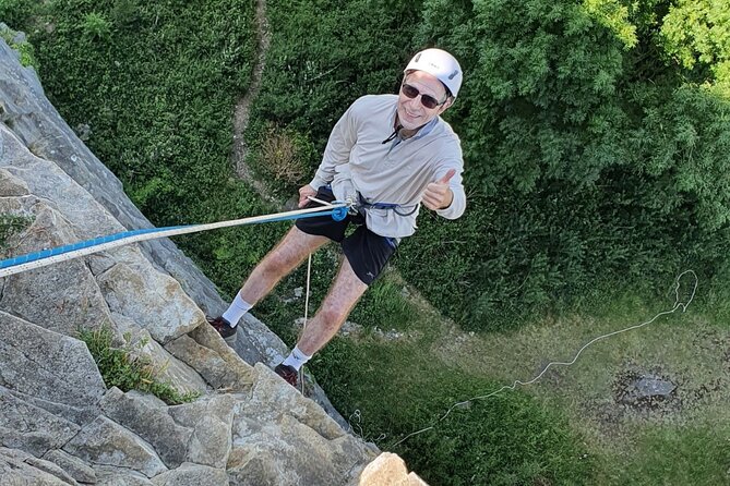 The Big One 150ft Abseiling Experience - Uphill Local Nature Reserve and the view from the rope